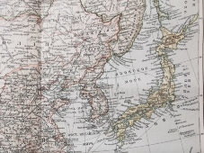 Старинная карта «Китай и Япония», Большая энциклопедия, масштаб 1:18 500 000, Санкт-Петербург, 1900-е