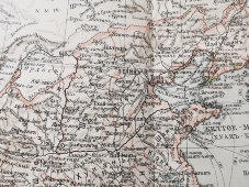 Старинная карта «Китай и Япония», Большая энциклопедия, масштаб 1:18 500 000, Санкт-Петербург, 1900-е