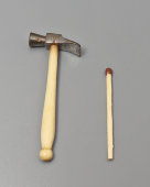 Старинный миниатюрный молоточек, сталь, кость, Россия, кон. 19-го в.