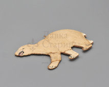 Винтажная ёлочная игрушка «Полярный медведь», штампованный картонаж, СССР, 1940-е