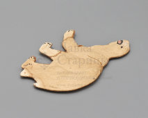 Винтажная ёлочная игрушка «Полярный медведь», штампованный картонаж, СССР, 1940-е