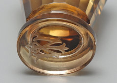 Антикварная личная, фамильная стеклянная печать с гранями, Европа, нач. 20 в.