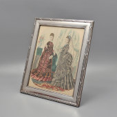 Большая антикварная фоторамка в стиле ар-деко, металл, серебрение, компания William Suckling, Шеффилд, Англия, 1920-40 гг.