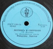Робертино Лорети с песнями на итальянском языке «О мое солнце» и «Вернись в Сорренто», Апрелевский завод, 1960-е