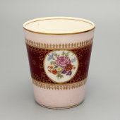 Стакан с блюдцем в цветочной росписи с позолотой, Первомайский фарфоровый завод (Песочное), 1920-е