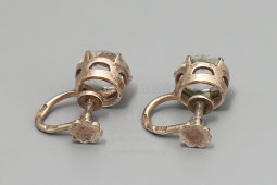 Винтажные серебряные клипсы с хрусталем, 875 проба, 1950-е