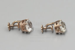 Винтажные серебряные клипсы с хрусталем, 875 проба, 1950-е