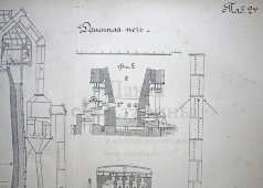 Старинная гравюра «Доменная печь»