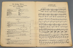 Ноты оперетты Франца Легара «Весёлая вдова» (Die lustige Witwe, 1905), мягкий переплет, Европа, нач. 20 в.