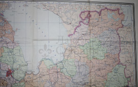 Карта Ленинградской области, СССР, 1955 г.