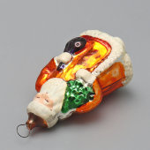 Стеклянная советская ёлочная игрушка «Дед Мороз», 1950-60 гг.