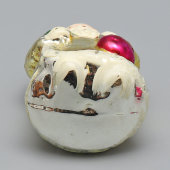 Винтажная подвесная ёлочная игрушка «Дед Мороз», стекло, металл, 1950-60 гг.