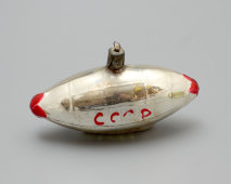 Советская игрушка для елки «Дирижабль СССР», стекло