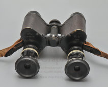 Французский военный, полевой бинокль «Flammarion» времен Первой мировой войны в оригинальном кожаном чехле, компания Huet et Cie, 1910-е