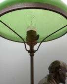 Агитационная настольная лампа с зеленым абажуром «Ленин В. И.», завод «Красный выборжец», СССР, 1930-40 гг.