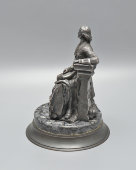 Настольные кабинетные часы «Ракета» в корпусе из бронзы и мрамора «Петр Великий», Россия, 1990-2000-е