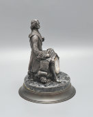 Настольные кабинетные часы «Ракета» в корпусе из бронзы и мрамора «Петр Великий», Россия, 1990-2000-е