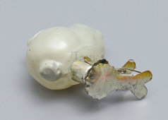 Новогодняя стеклянная игрушка на прищепке «Кролик», стекло, СССР, 1950-е